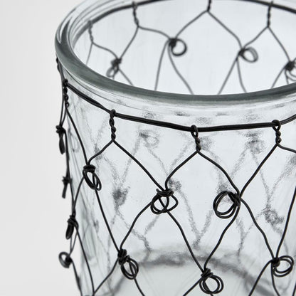 Wire Covered Candle Holder S/2