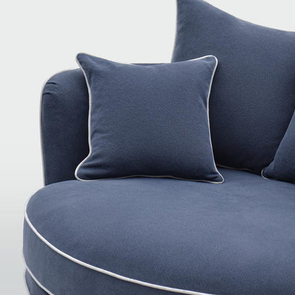 Noosa Hamptons Snuggle Chair Navy With White Piping - Slip Cover Only