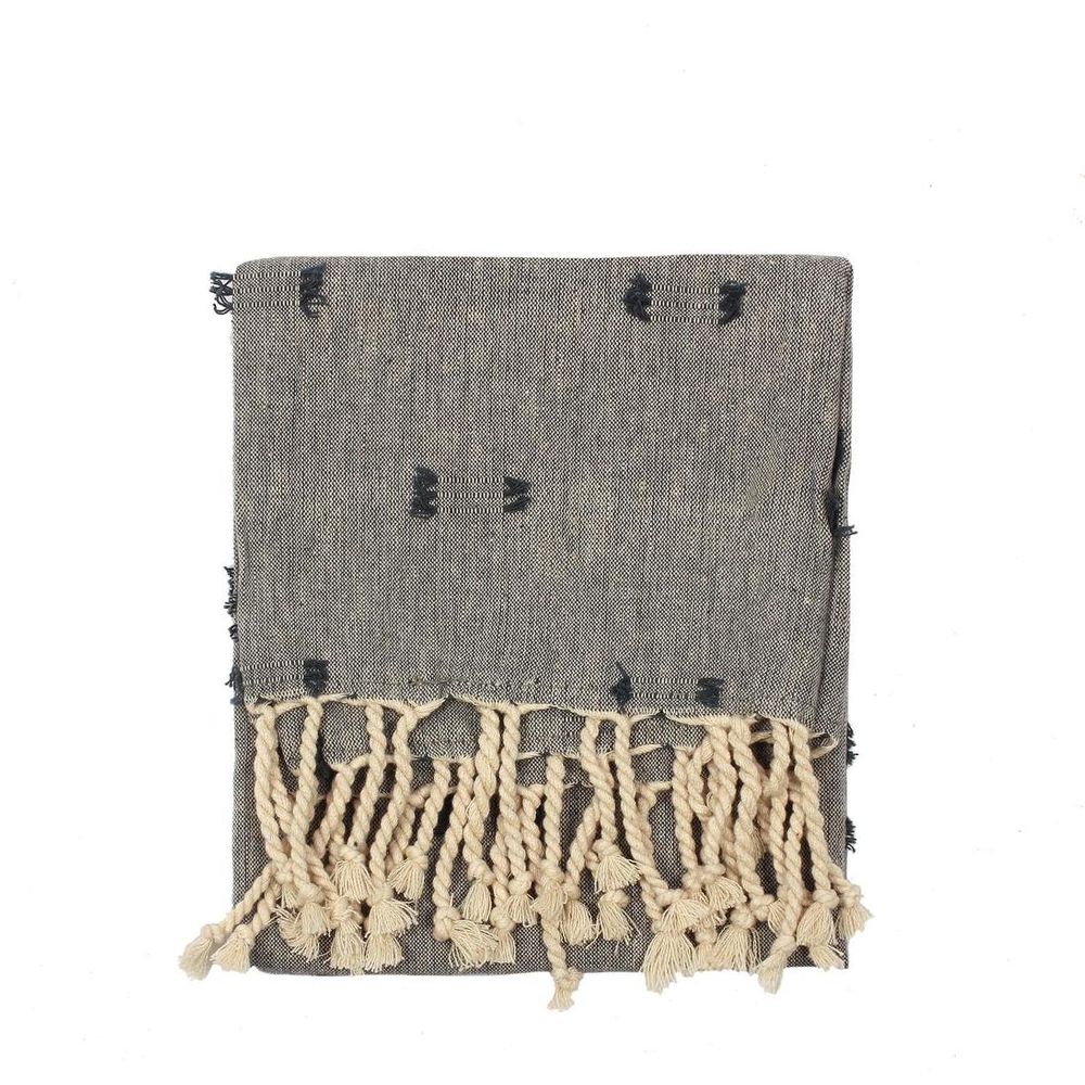 Tuff Tea Towel-Loose With Fringe Dark Slate