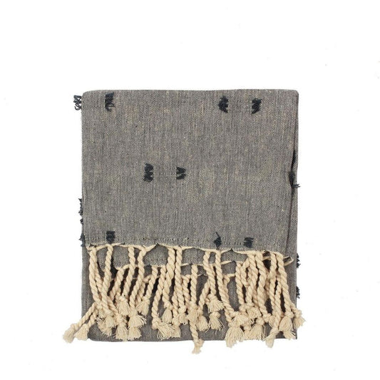 Tuff Tea Towel-Loose With Fringe Dark Slate