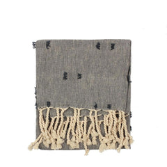 Tuff Tea Towel-Loose With Fringe Dark Slate