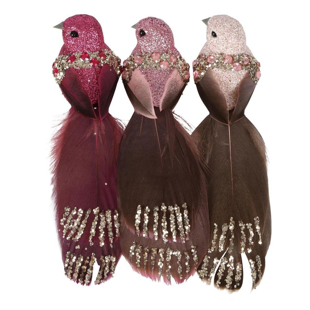 Joule Boxed Set Of Three Clip On Birds Pink