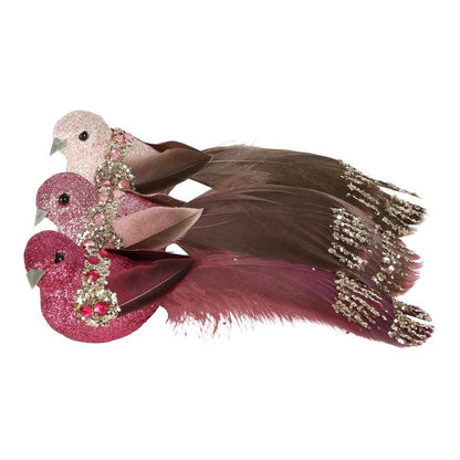 Joule Boxed Set Of Three Clip On Birds Pink