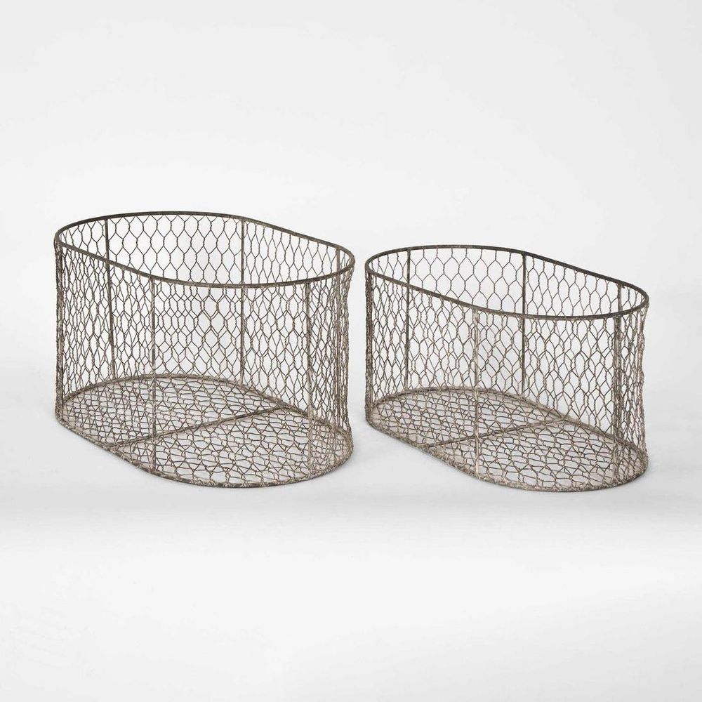 Chicken Wire Oval Basket S2