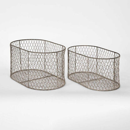 Chicken Wire Oval Basket S2