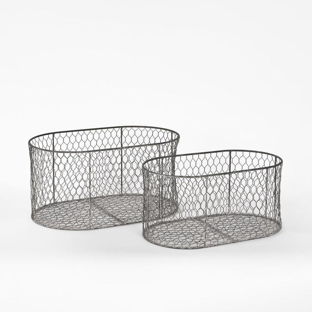Chicken Wire Oval Basket S2