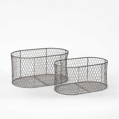 Chicken Wire Oval Basket S2