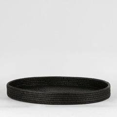 Paume Rattan Oval Tray Black