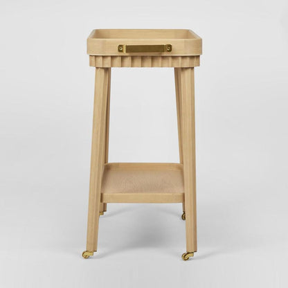 Royce Fluted Oak Bar Cart Natural