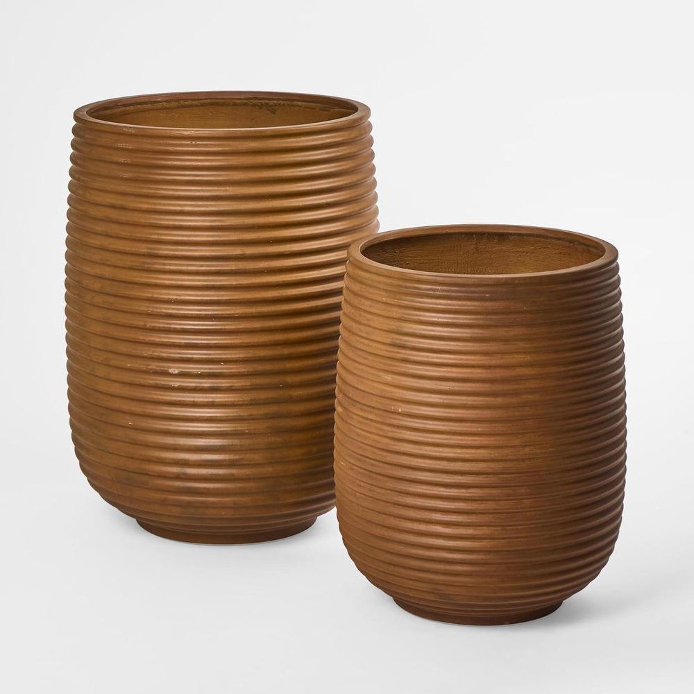 Porto Set Of 2 Planter Rust Look