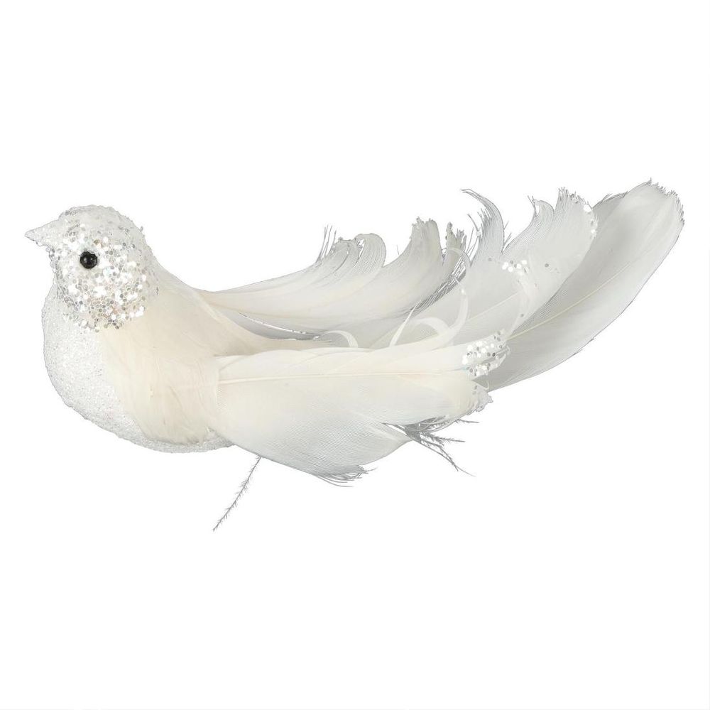 Sassy Clip On Bird White