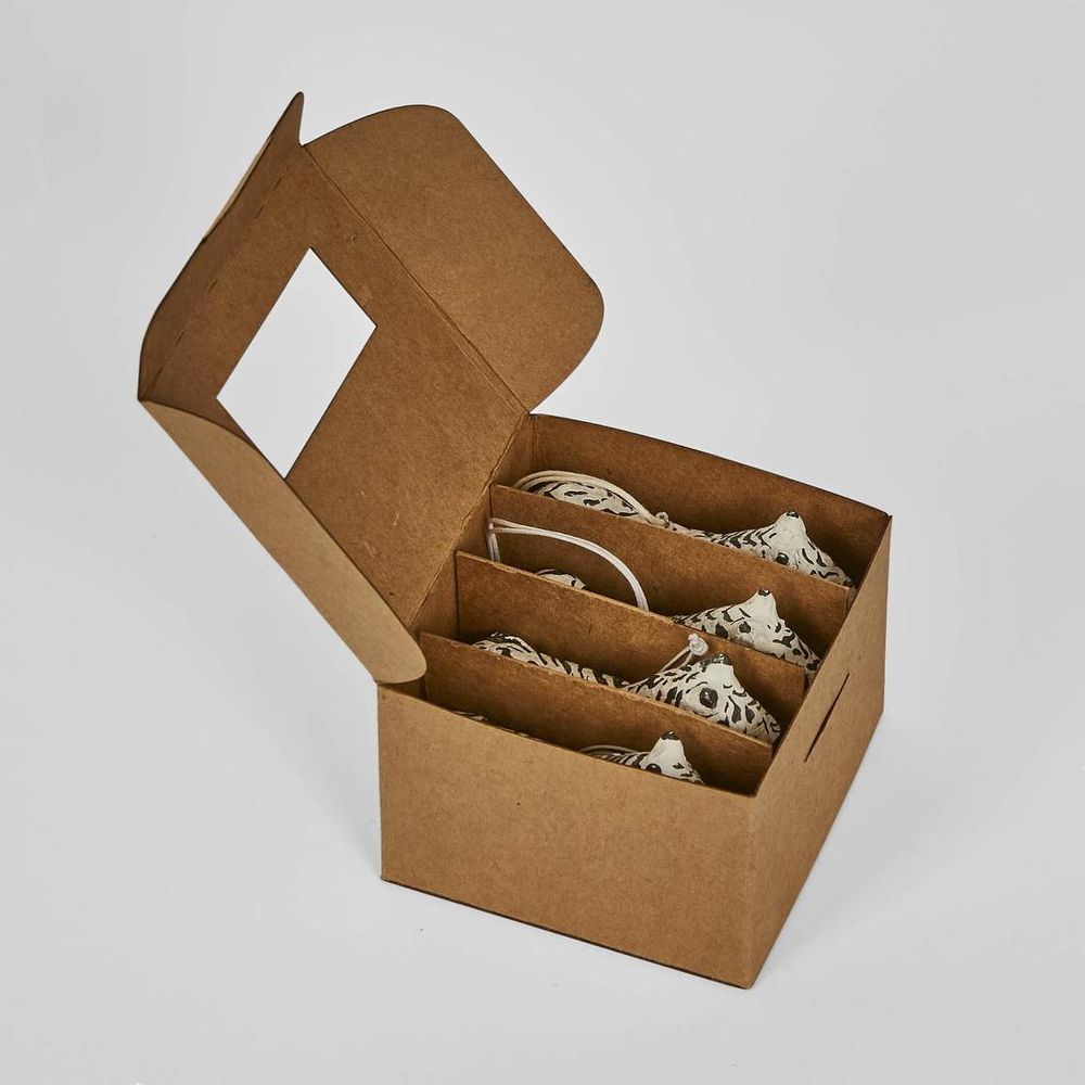 Mache Zebra Hanging Ornament (Set Of 4)