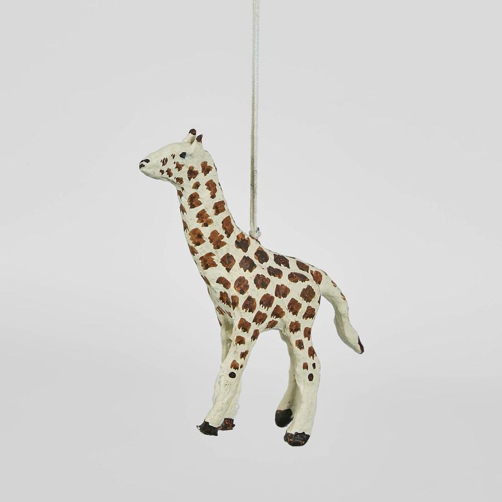 Mache Giraffe Hanging Ornament (Set Of 4)