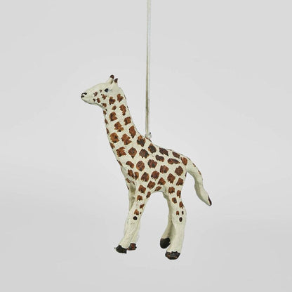 Mache Giraffe Hanging Ornament (Set Of 4)