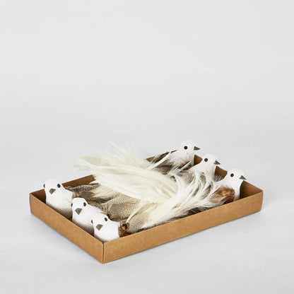 Burle Clip On Bird White (Set Of 6)