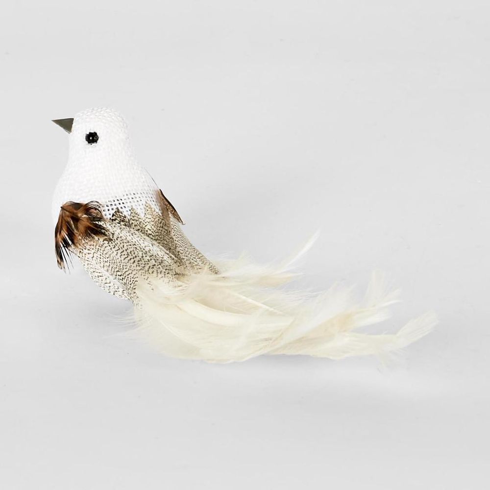 Burle Clip On Bird White (Set Of 6)