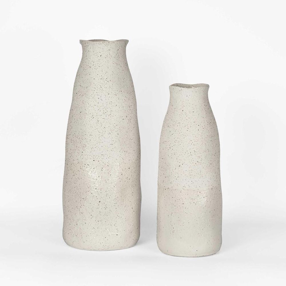 Tuba Ceramic Vase Tall White