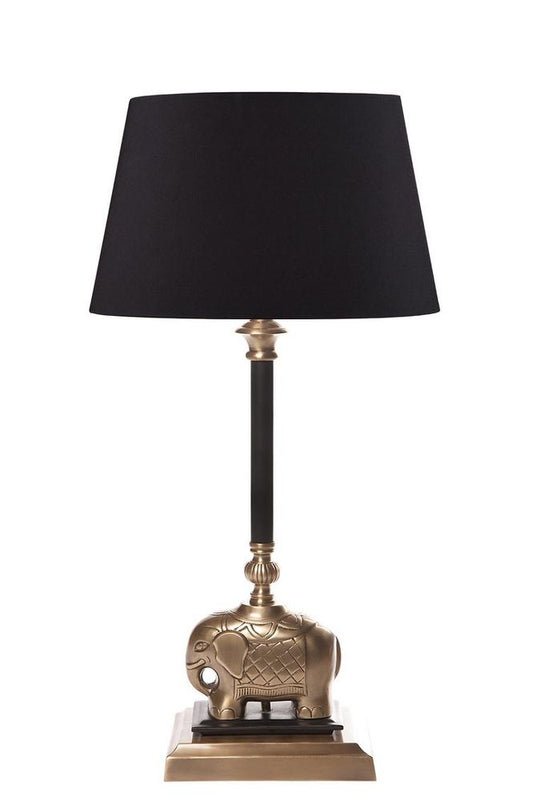 Sabu Elephant Table Lamp Base Antique Brass And Black- Base Only
