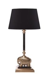 Sabu Elephant Table Lamp Base Antique Brass And Black- Base Only