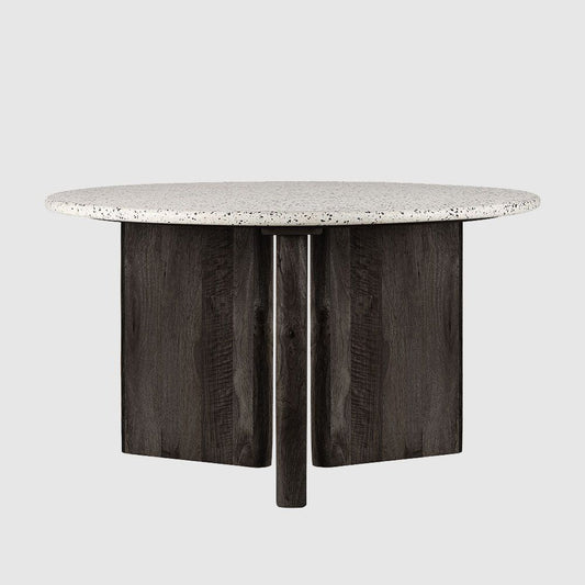 Bonnie Terrazzo Dining Table White/Black Base