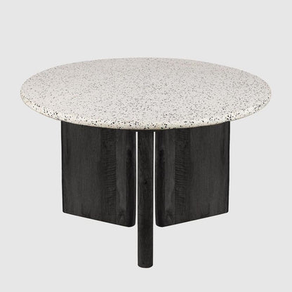 Bonnie Terrazzo Dining Table White/Black Base