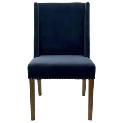 Ithaca Navy Velvet Dining Chair W/Studs