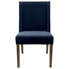 Ithaca Navy Velvet Dining Chair W/Studs