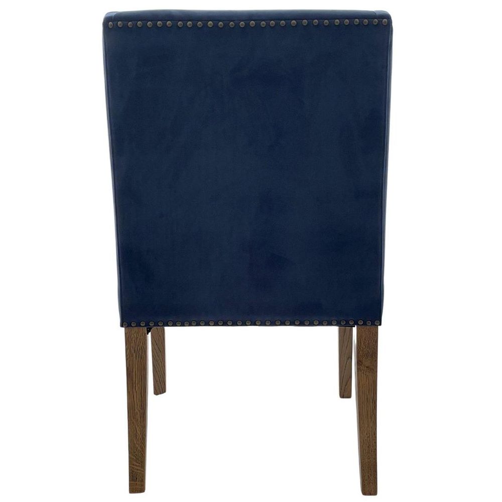 Ithaca Navy Velvet Dining Chair W/Studs