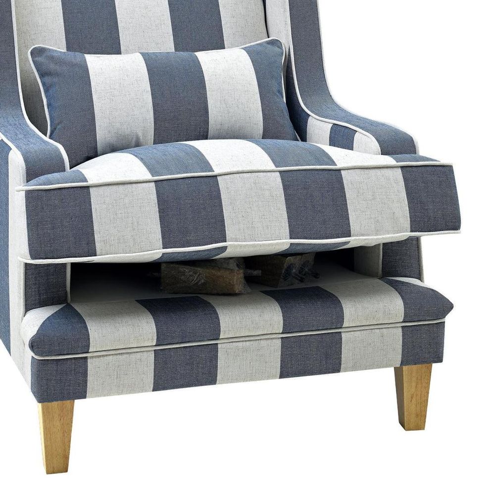 Bondi Hamptons Armchair Denim/Cream Stripe