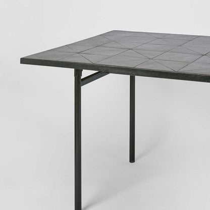 Sheffield Iron/Tiled Dining Table Black -Outdoor