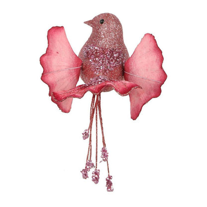 Ginko Glitter Clip On Bird Pink