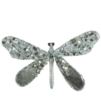 Shayle Glitter Clip On Dragonfly Blue