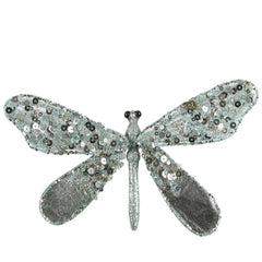 Shayle Glitter Clip On Dragonfly Blue