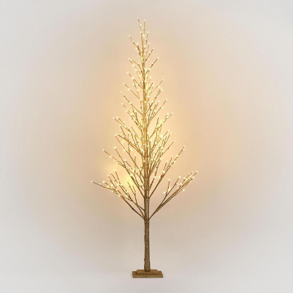 Champagne Glitter Tree 210Cm With 306Led - Faulty Do Not Turn On