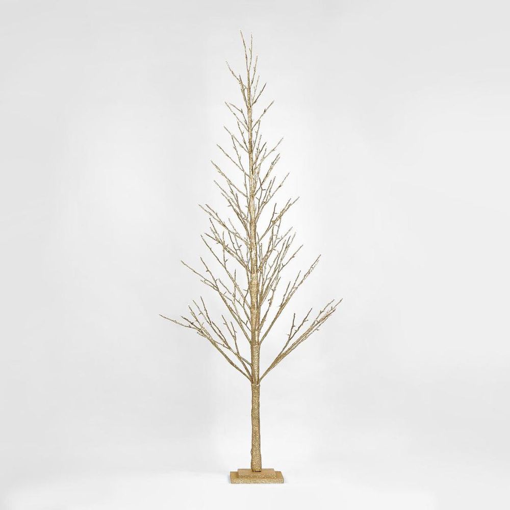 Champagne Glitter Tree 210Cm With 306Led - Faulty Do Not Turn On