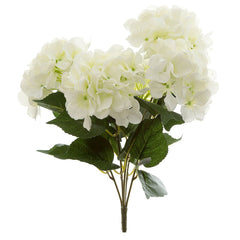 Hydrangea Bundle With Leaves 55Cm White