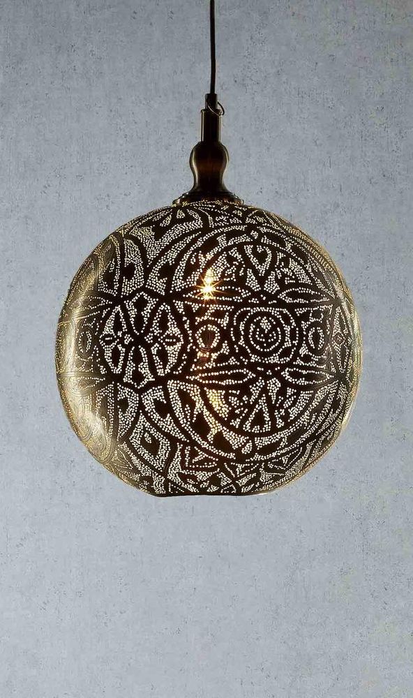Moroccan Ball Ceiling Pendant Medium Silver