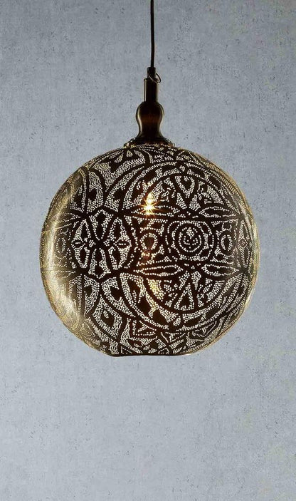 Moroccan Ball Ceiling Pendant Medium Silver