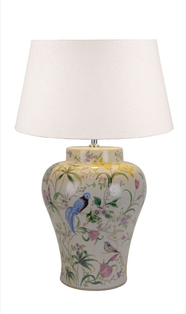 Raffles Bird Ceramic Table Lamp Base White