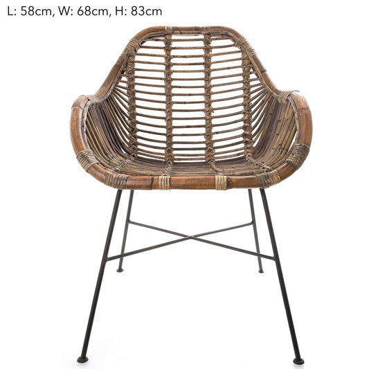 Rattan Chair Iron Natural