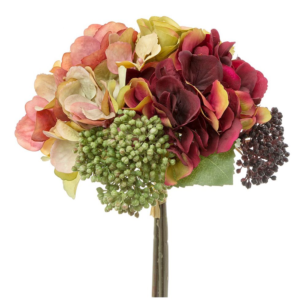 Rose Hydrangea Bouquet 28Cm Pink & Green