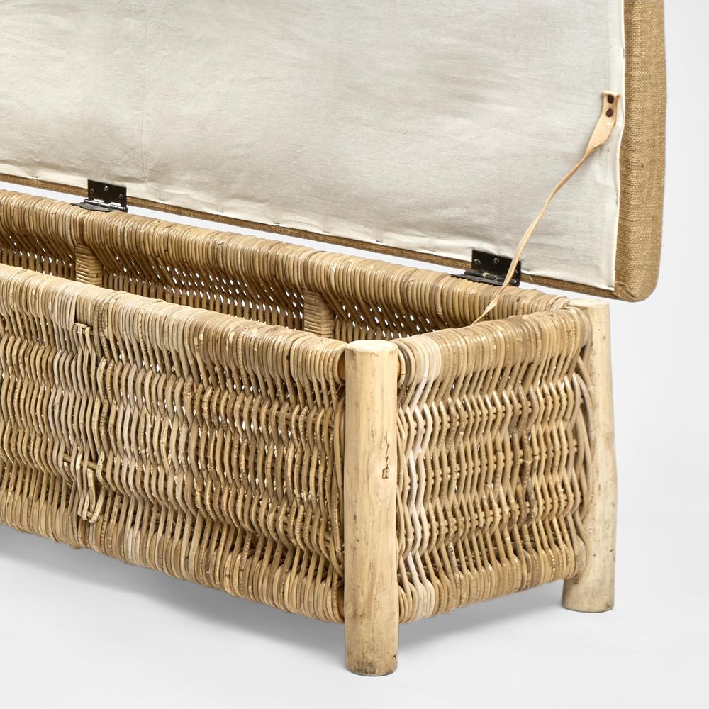 Cancun Wicker Bench Natural - Outdoor Under-Cover