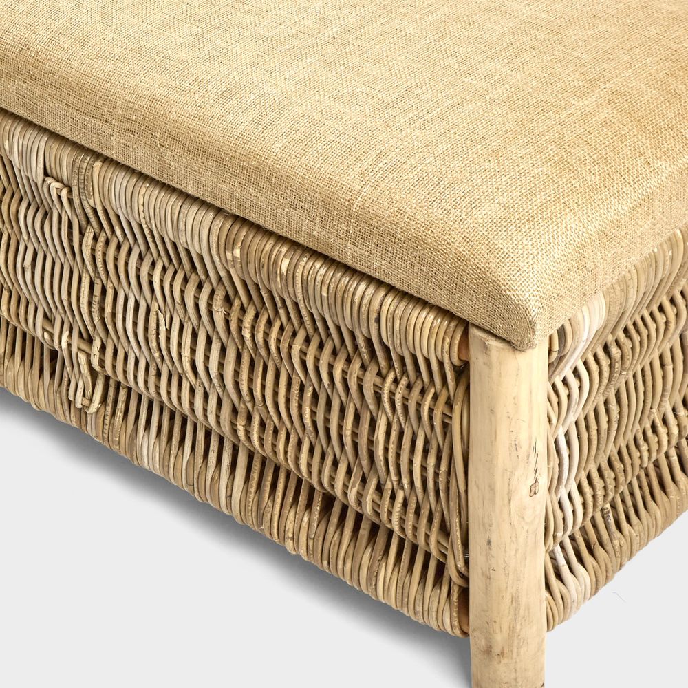 Cancun Wicker Bench Natural - Outdoor Under-Cover