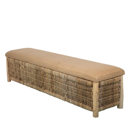 Cancun Wicker Bench Natural - Outdoor Under-Cover