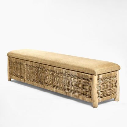 Cancun Wicker Bench Natural - Outdoor Under-Cover