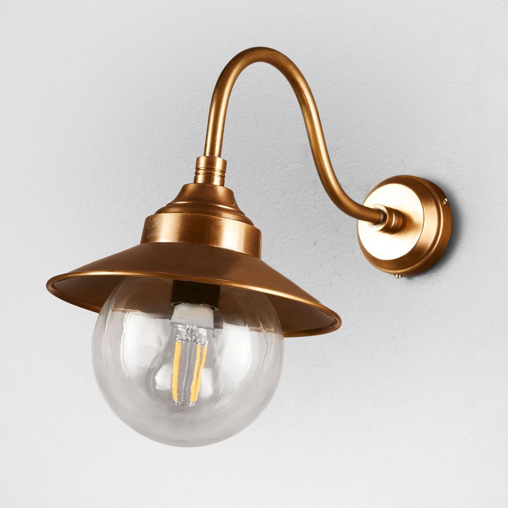 Zermatt Outdoor Wall Light Antique Brass