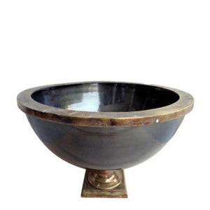 Round Footed Ice Bucket Antique Brass