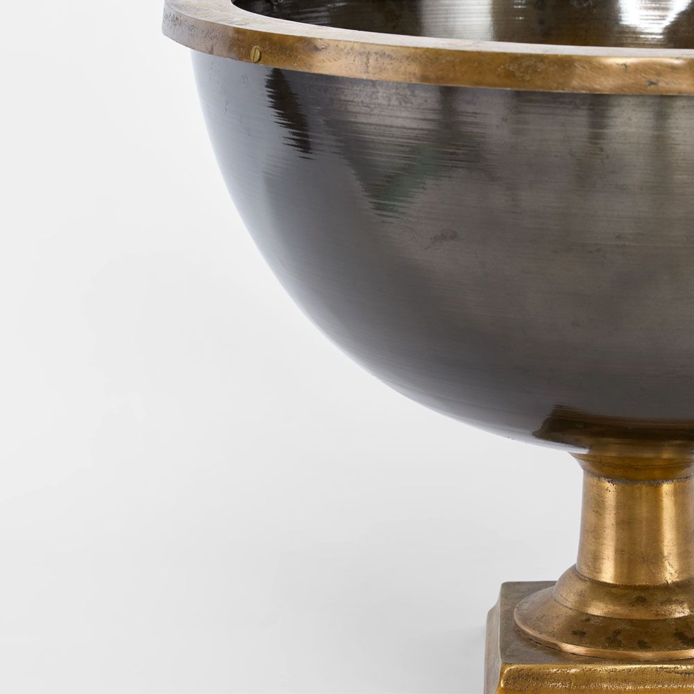 Round Footed Ice Bucket Antique Brass