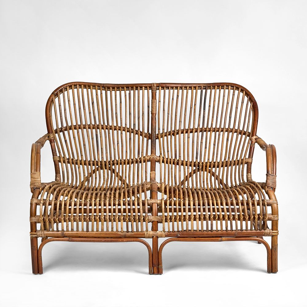 Seville Rattan Two Seater Antique -Outdoor Undercover Armchair