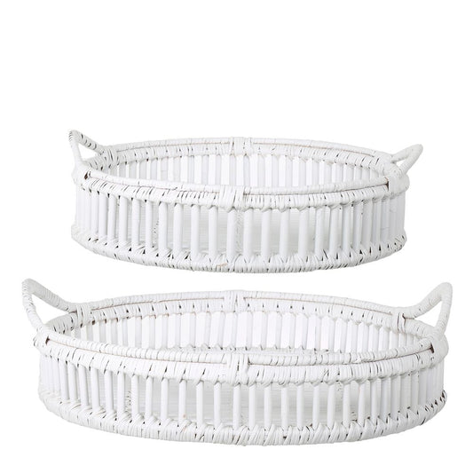 Trays Rattan Set Of 2 Bahama White